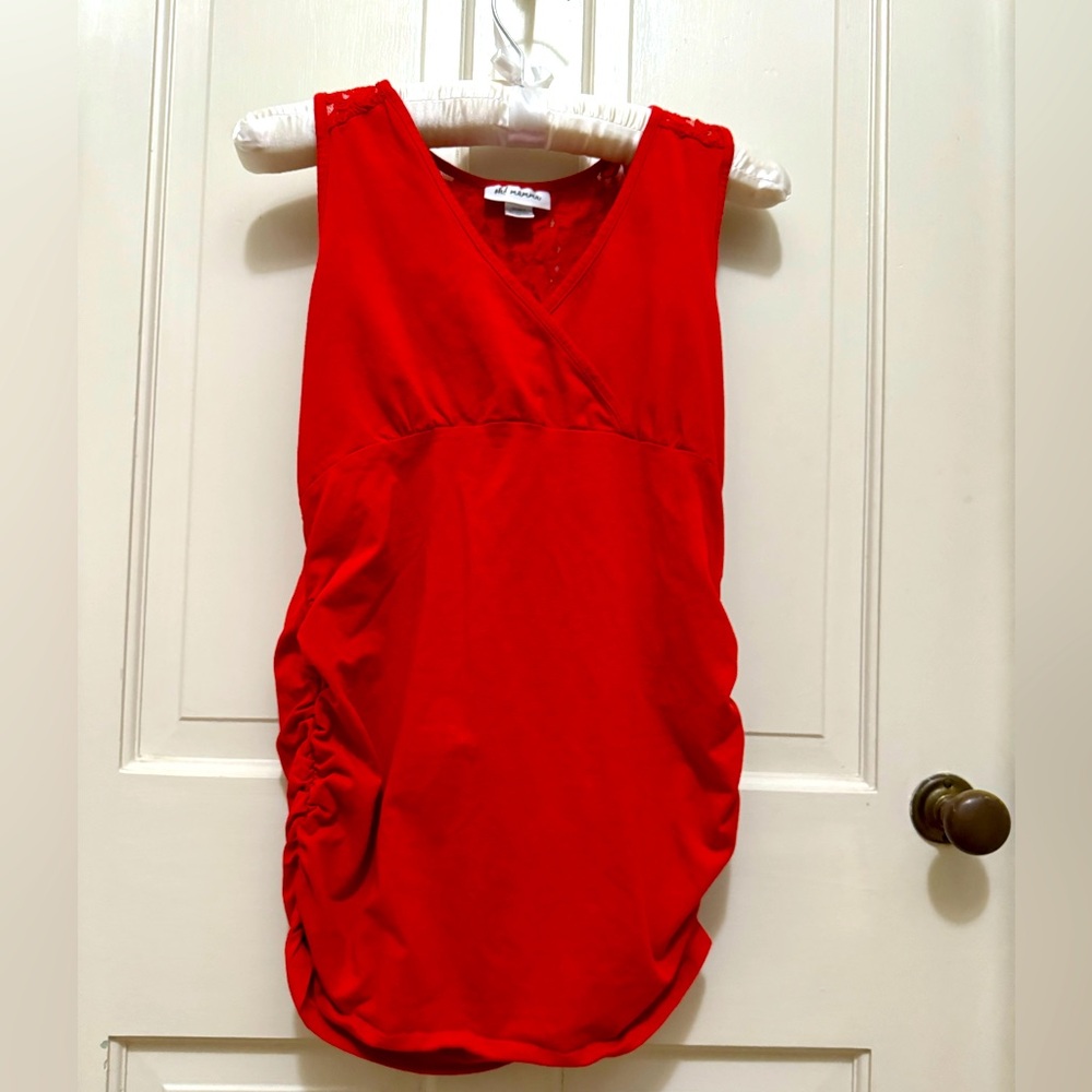 Oh mama! Motherhood maternity size small cross tank with lace